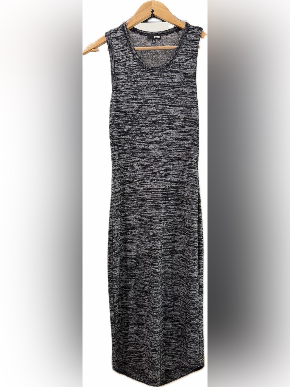 🖤 Wilfred Free Aritzia Marled Black Gray Sleeveless Maxi Dress | S